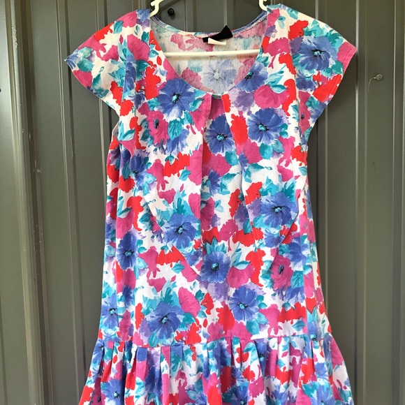 Vintage Dresses & Skirts - Pop of Color 1980’s Ruffle Dress